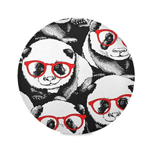 Set de table Panda multicolore en polyester 6 pièces 39 cm
