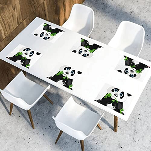 Set de table Panda blanc en polyester 6 pièces 45.7x30.5 cm variant 7 