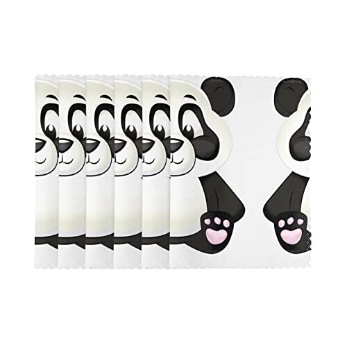 Set de table Panda blanc en polyester 6 pièces 45.7x30.5 cm variant 0 