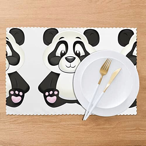 Set de table Panda blanc en polyester 6 pièces 45.7x30.5 cm variant 5 