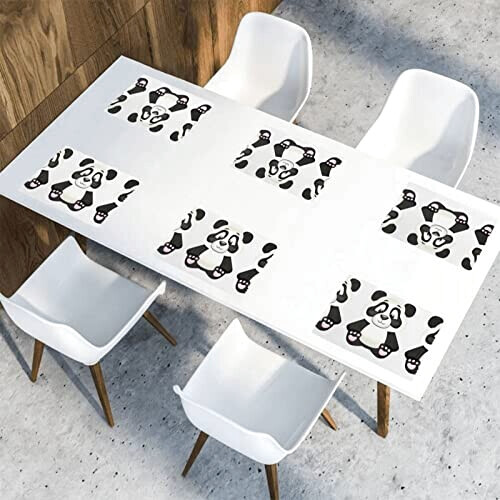 Set de table Panda blanc en polyester 6 pièces 45.7x30.5 cm variant 7 