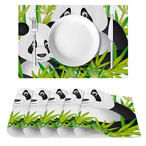 Set de table Panda en bambou variant 1 