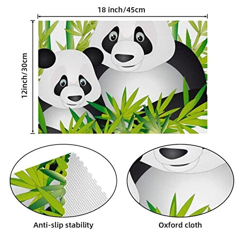 Set de table Panda en bambou variant 2 