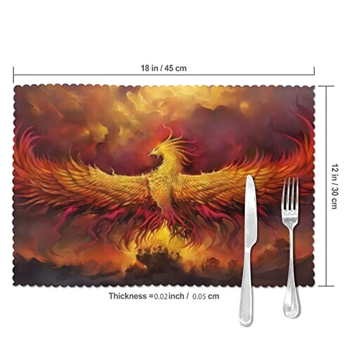 Set de table Phoenix blanc en polyester 6 pièces 45.7x30.5 cm variant 3 