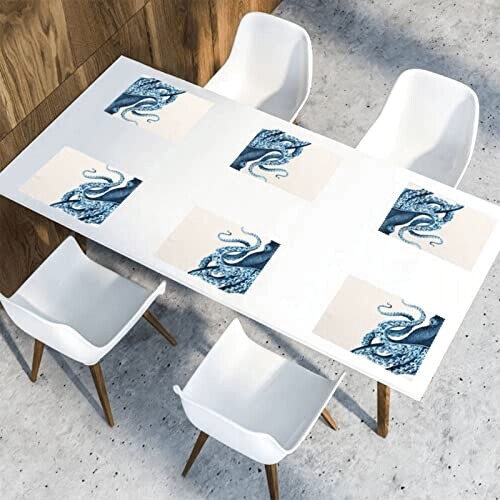 Set de table Pieuvre blanc en polyester 6 pièces 45.7x30.5 cm variant 7 