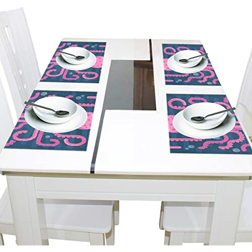 Set de table Pieuvre roses en polyester 30.5x45.7 cm variant 2 