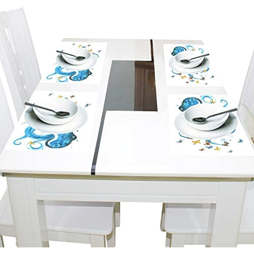 Set de table Pieuvre bleu en polyester 30.5x45.7 cm variant 2 