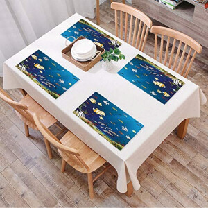 Set de table Poisson style 4 pièces 30x45 cm