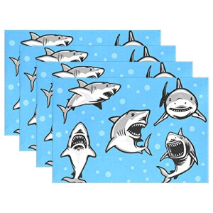 Set de table Requin blanc en polyester 30.5x45.7 cm