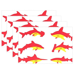 Set de table Requin rouge en polyester 30.5x45.7 cm