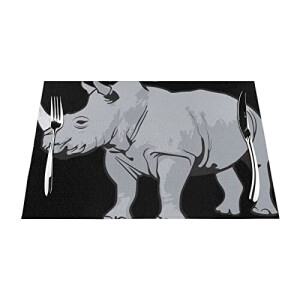 Set de table Rhinocéros noir en polyester 45.7x30.5 cm