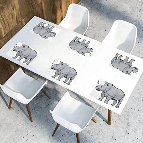 Set de table Rhinocéros blanc en polyester 6 pièces 45.7x30.5 cm variant 7 