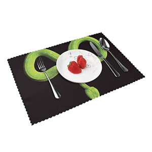 Set de table Serpent motif /vert en polyester 4 pièces 30.5x45.7 cm