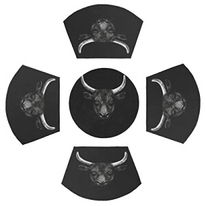Set de table Taureau noirs 5 pièces 30x44.5 cm