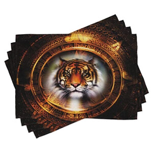 Set de table Tigre multicolore en polyester 30x45 cm
