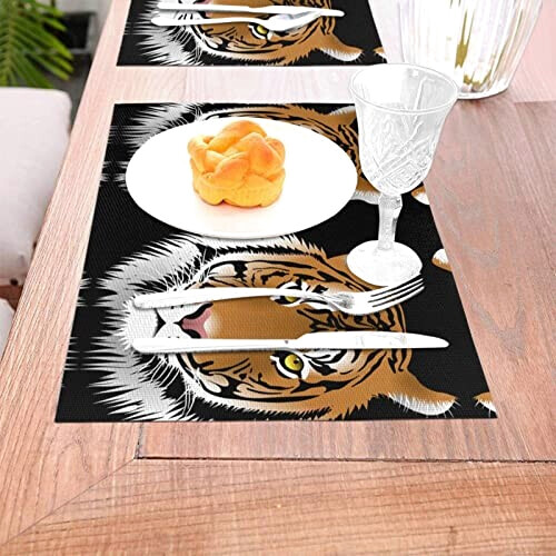 Set de table Tigre noir en polyester 45.7x30.5 cm variant 3 