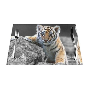 Set de table Tigre blanc en polyester 45.7x30.5 cm