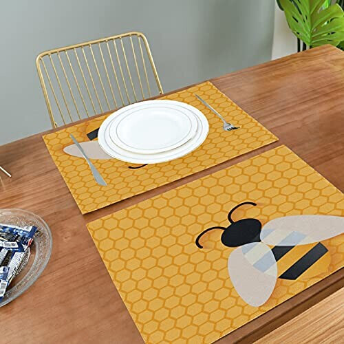 Set de table Abeille multicolore en polyester 6 pièces 45.7x30.5 cm variant 3 