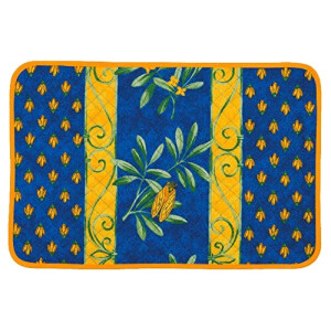 Set de table Cigale bleu en coton 30x45 cm