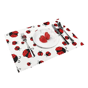 Set de table Coccinelle funny ladybug en polyester 4 pièces 30.5x45.7 cm