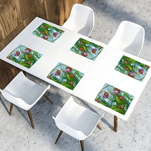 Set de table Coccinelle blanc en polyester 6 pièces 45.7x30.5 cm variant 7 