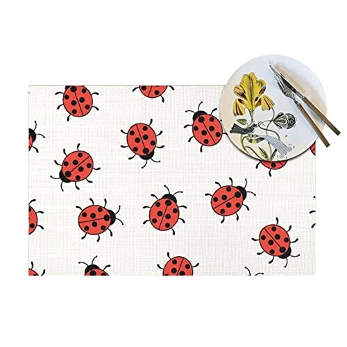 Set de table Coccinelle noir en polyester 45.7x30.5 cm variant 2 