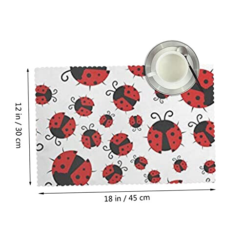 Set de table Coccinelle blanc en polyester 4 pièces 45.7x30.5 cm variant 0 