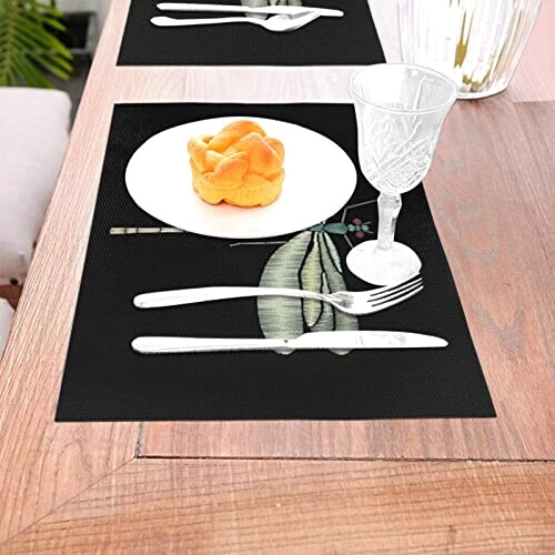 Set de table Libellule noir en polyester 45.7x30.5 cm variant 3 