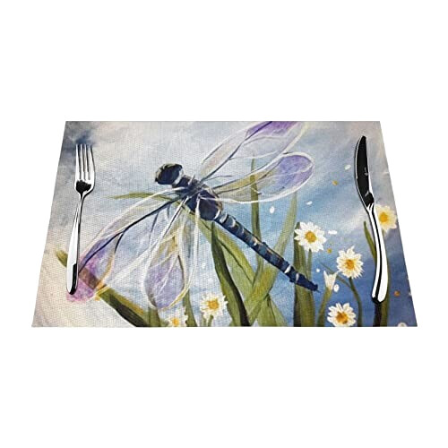 Set de table Libellule noir en polyester 45.7x30.5 cm