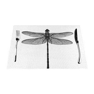 Set de table Libellule noir en polyester 45.7x30.5 cm