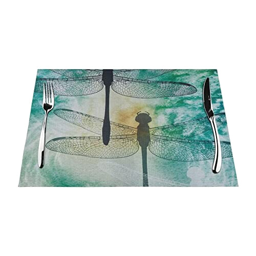 Set de table Libellule noir en polyester 45.7x30.5 cm