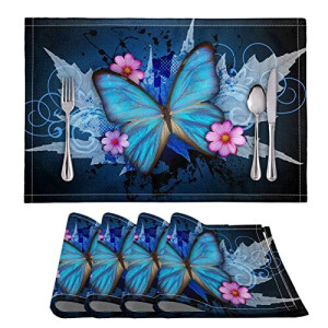 Set de table Papillon en pvc 4 pièces 30.5x45.7 cm