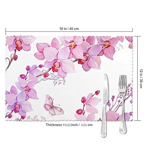 Set de table Papillon roses en polyester 6 pièces 45.7x30.5 cm variant 3 