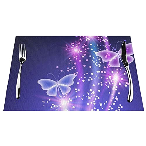 Set de table Papillon violet en pvc 30x45 cm