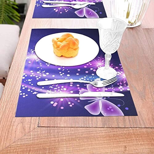 Set de table Papillon violet en pvc 30x45 cm variant 3 