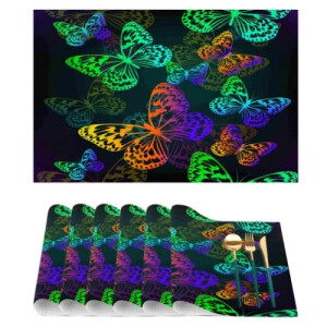Set de table Papillon multicolores en pvc 6 pièces 29.5x44.5 cm