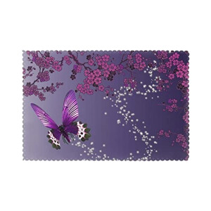 Set de table Papillon violets en polyester 6 pièces 45.7x30.5 cm