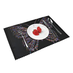 Set de table Papillon en strass en polyester 4 pièces 30.5x45.7 cm