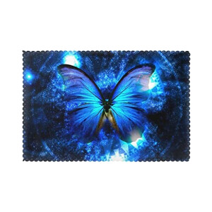 Set de table Papillon bleu en polyester 6 pièces 45.7x30.5 cm