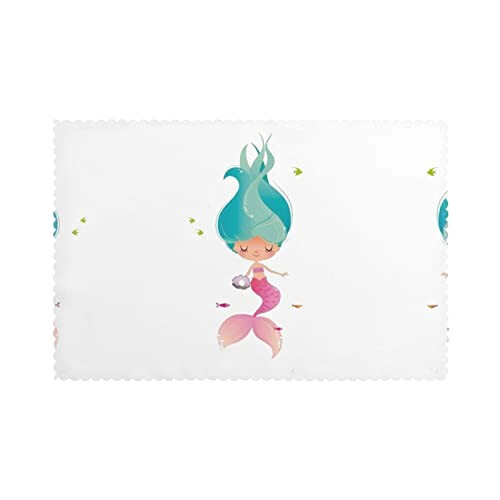 Set de table Sirène mermaid en polyester 6 pièces 45.7x30.5 cm