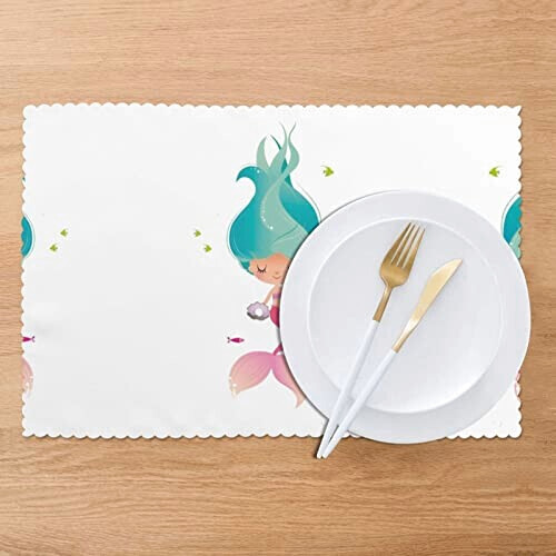 Set de table Sirène mermaid en polyester 6 pièces 45.7x30.5 cm variant 5 