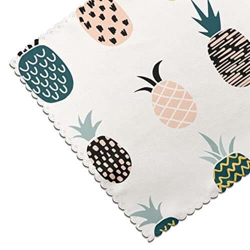 Set de table Ananas blanc en polyester 6 pièces 45.7x30.5 cm variant 4 