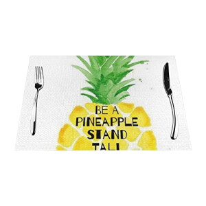 Set de table Ananas blanc en polyester 45.7x30.5 cm