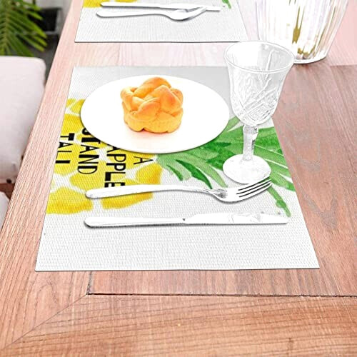 Set de table Ananas blanc en polyester 45.7x30.5 cm variant 3 