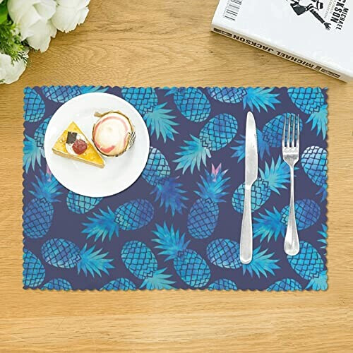 Set de table Ananas blanc en polyester 4 pièces 45.7x30.5 cm variant 1 