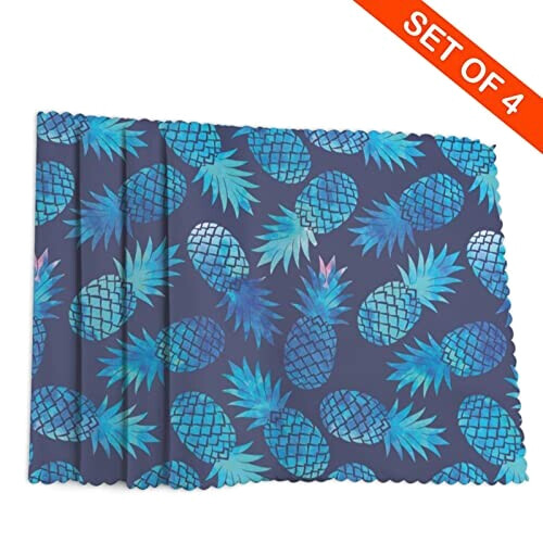 Set de table Ananas blanc en polyester 4 pièces 45.7x30.5 cm variant 2 