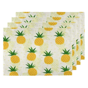 Set de table Ananas golden pineapple en polyester 4 pièces 45x30 cm