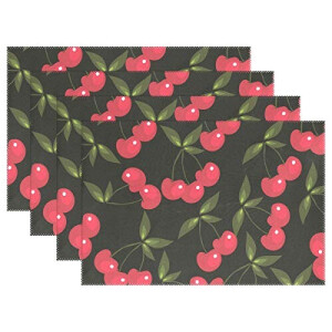 Set de table Cerise rouge en polyester 30.5x45.7 cm