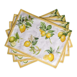 Set de table Citron limoncello en coton 4 pièces 33x48 cm