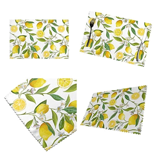 Set de table Citron jaune en polyester 6 pièces 30.5x45.7 cm variant 5 